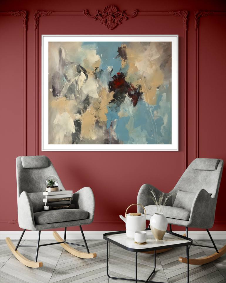 Original Abstract Expressionism Abstract Painting by Rodrigue Semabia
