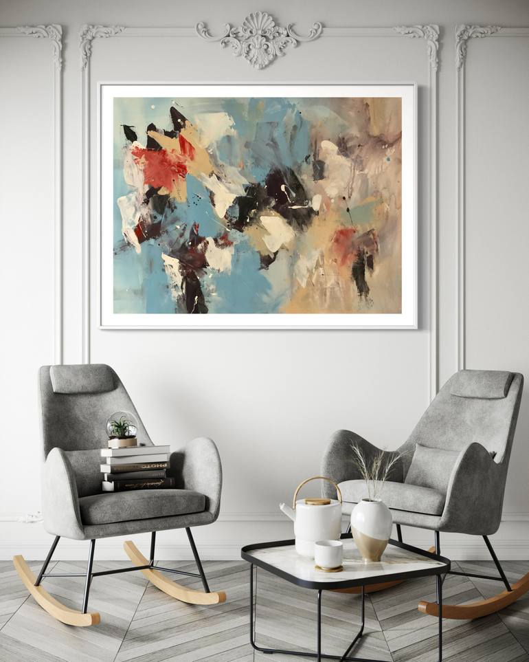 Original Abstract Expressionism Abstract Painting by Rodrigue Semabia