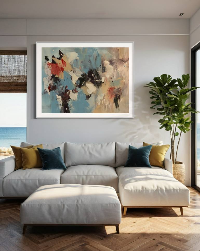 Original Abstract Expressionism Abstract Painting by Rodrigue Semabia