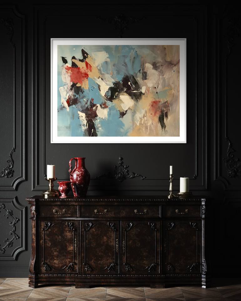 Original Abstract Expressionism Abstract Painting by Rodrigue Semabia