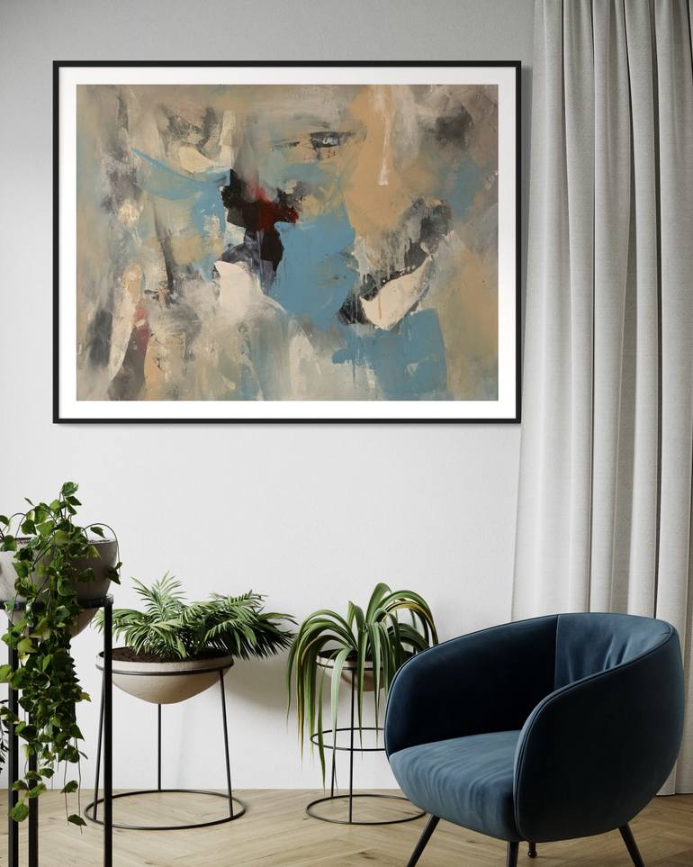 Original Abstract Expressionism Abstract Painting by Rodrigue Semabia