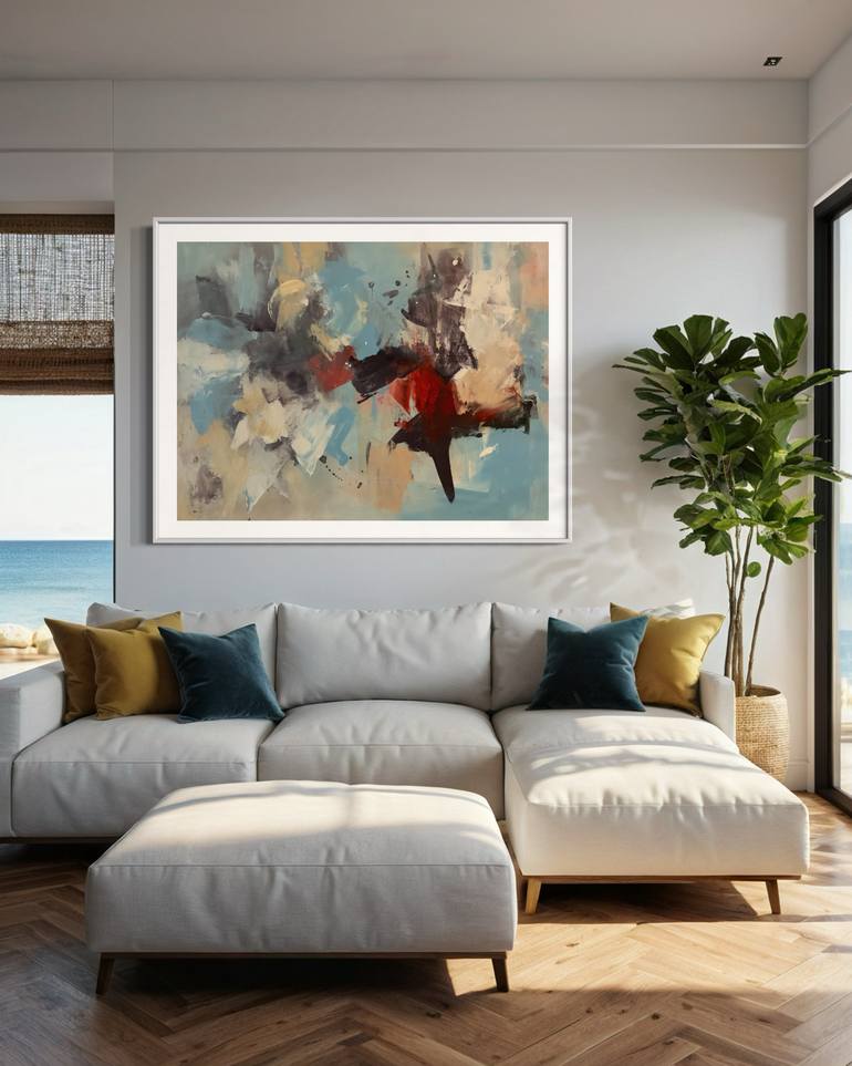 Original Abstract Expressionism Abstract Painting by Rodrigue Semabia