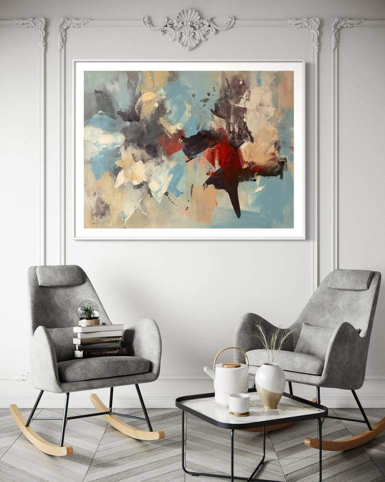 Original Abstract Expressionism Abstract Painting by Rodrigue Semabia