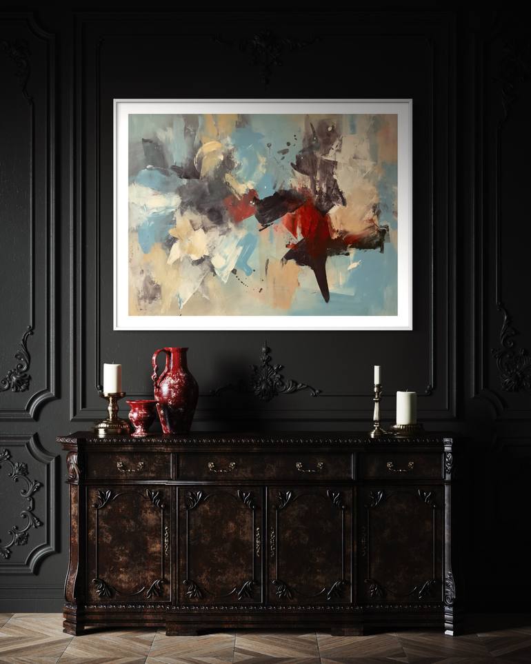 Original Abstract Expressionism Abstract Painting by Rodrigue Semabia