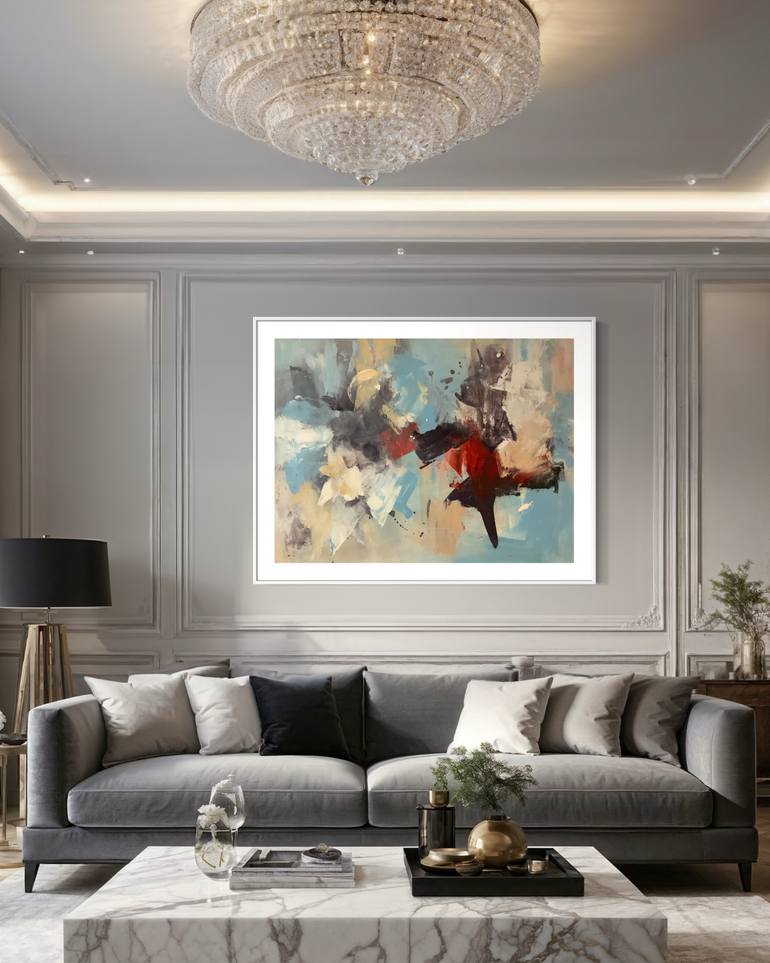 Original Abstract Expressionism Abstract Painting by Rodrigue Semabia