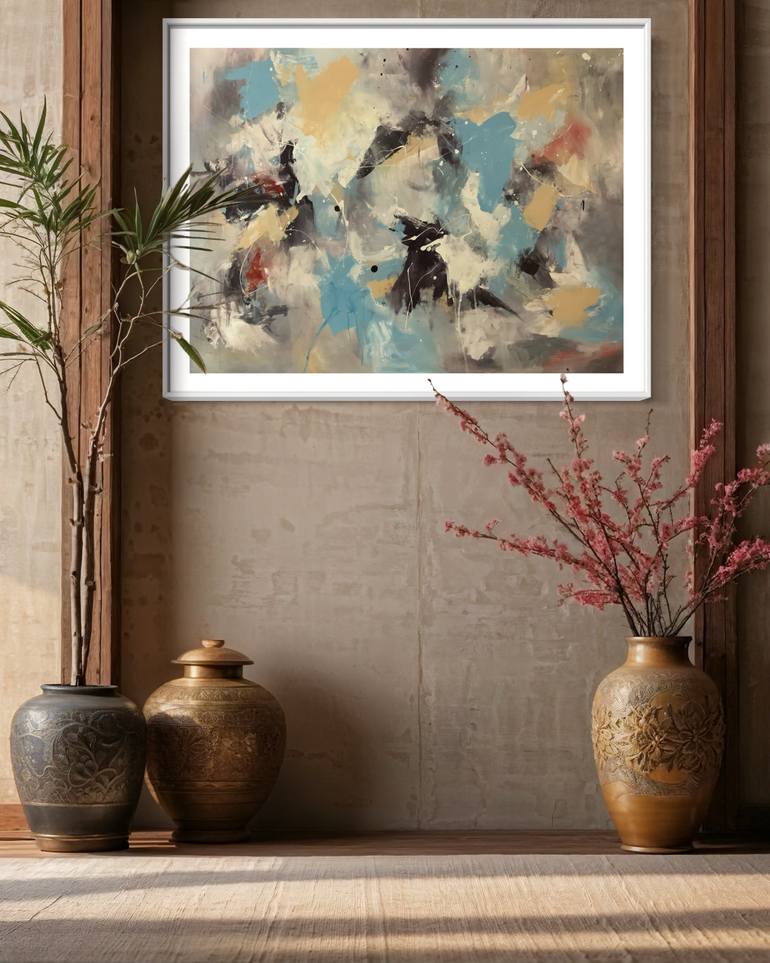 Original Abstract Expressionism Abstract Painting by Rodrigue Semabia