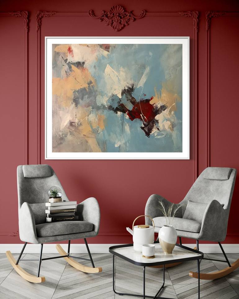 Original Abstract Expressionism Abstract Painting by Rodrigue Semabia