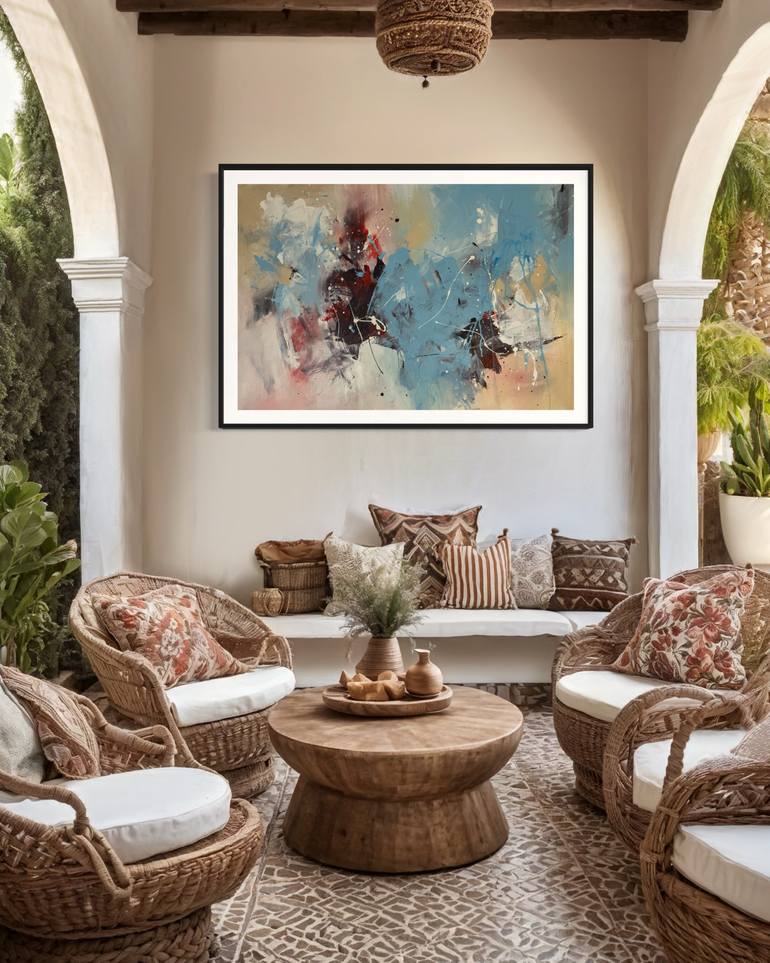 Original Abstract Expressionism Abstract Painting by Rodrigue Semabia