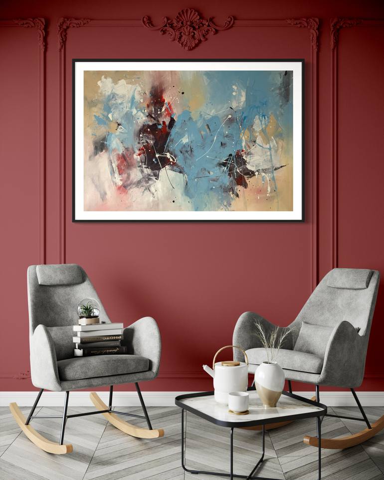 Original Abstract Expressionism Abstract Painting by Rodrigue Semabia