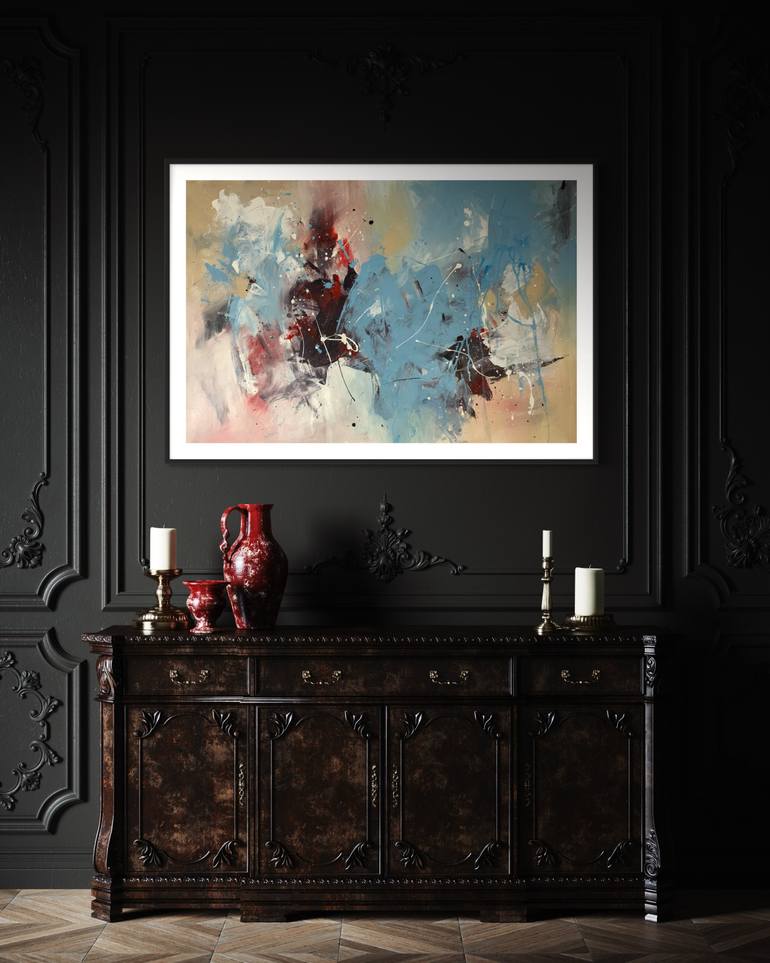 Original Abstract Expressionism Abstract Painting by Rodrigue Semabia