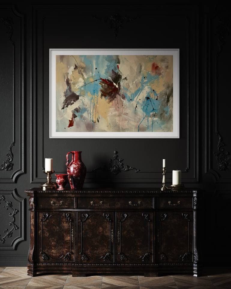 Original Abstract Expressionism Abstract Painting by Rodrigue Semabia