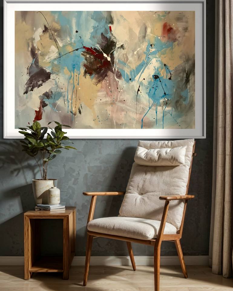 Original Abstract Expressionism Abstract Painting by Rodrigue Semabia