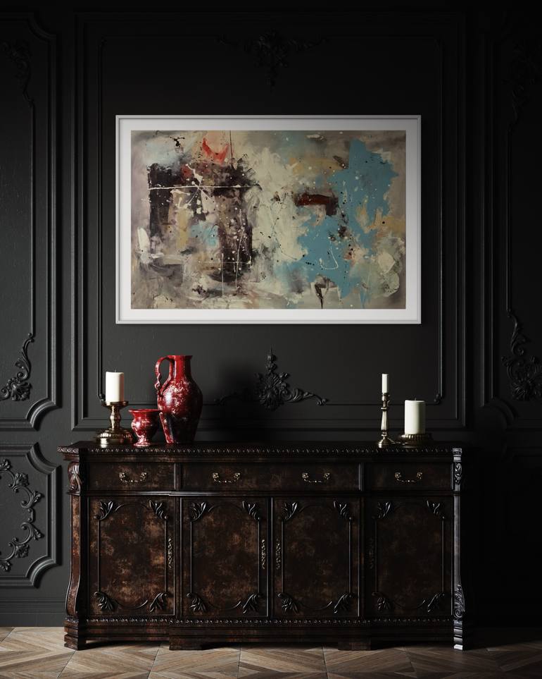 Original Abstract Expressionism Abstract Painting by Rodrigue Semabia