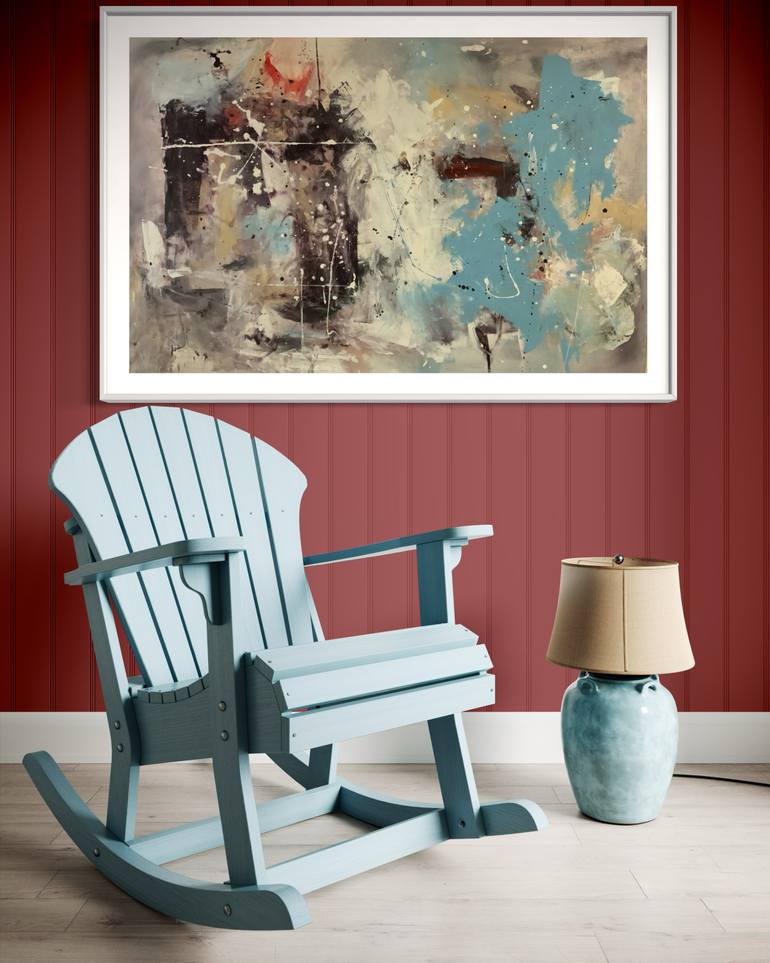 Original Abstract Expressionism Abstract Painting by Rodrigue Semabia