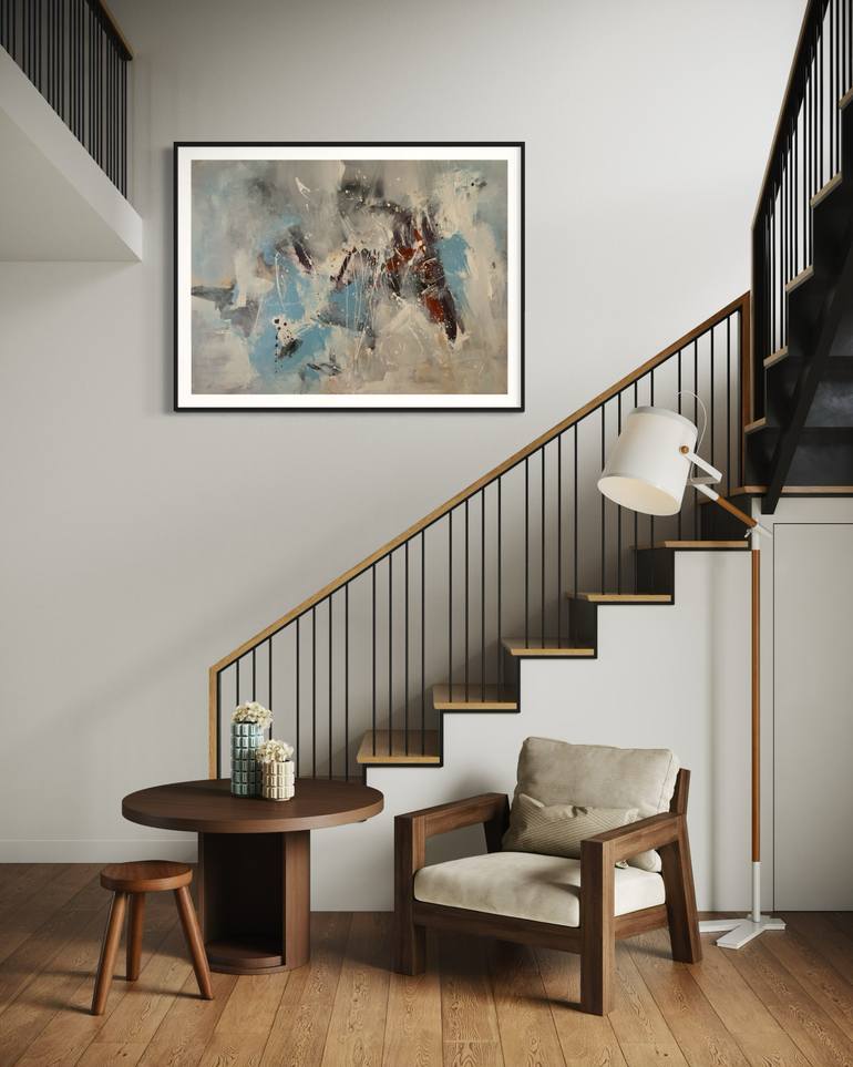 Original Abstract Expressionism Abstract Painting by Rodrigue Semabia