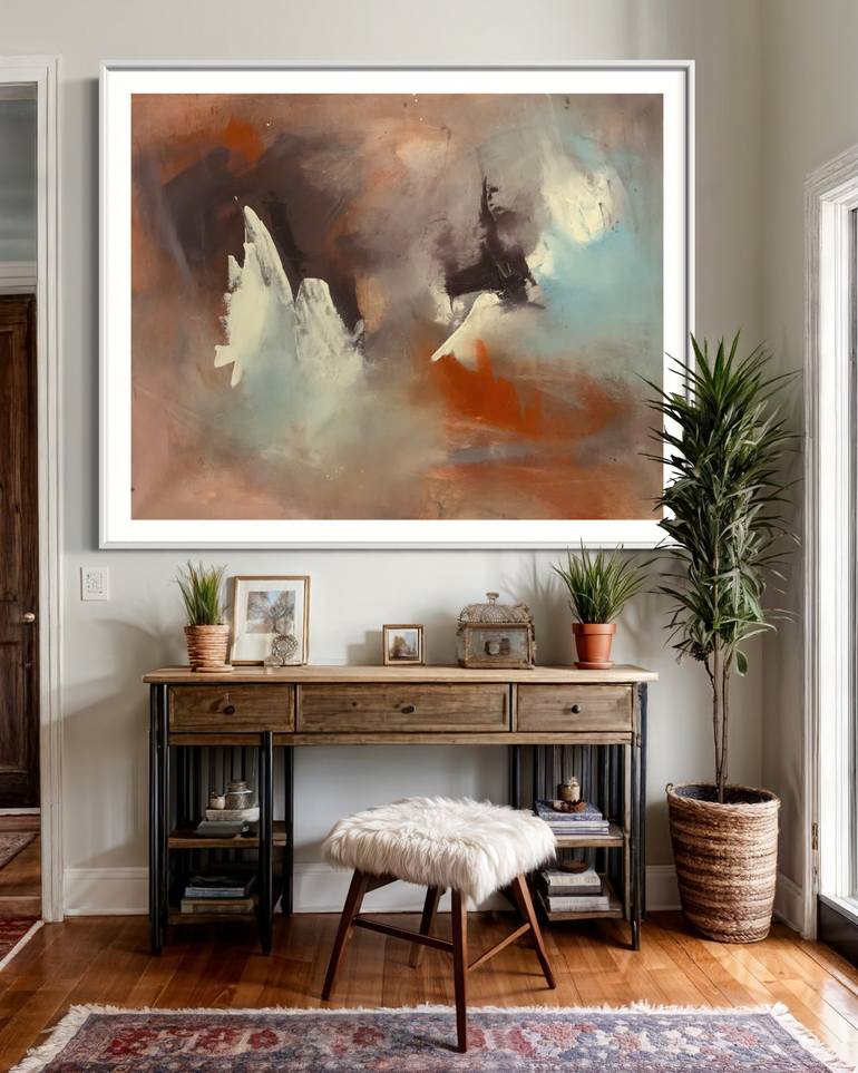 Original Abstract Expressionism Abstract Painting by Rodrigue Semabia