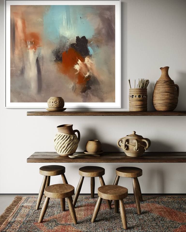 Original Abstract Expressionism Abstract Painting by Rodrigue Semabia