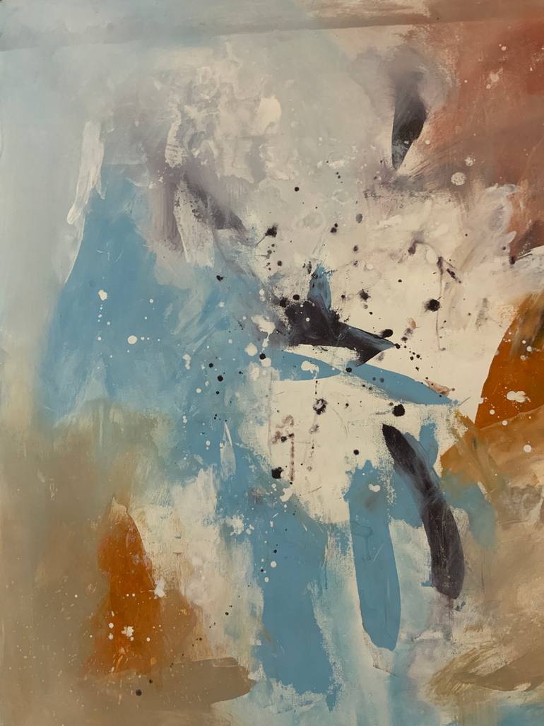 Original Abstract Expressionism Abstract Painting by Rodrigue Semabia