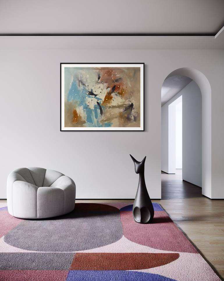 Original Abstract Expressionism Abstract Painting by Rodrigue Semabia