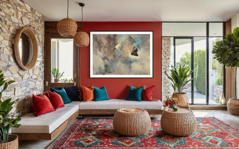 Original Abstract Expressionism Abstract Painting by Rodrigue Semabia