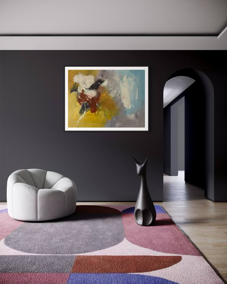 Original Abstract Expressionism Abstract Painting by Rodrigue Semabia