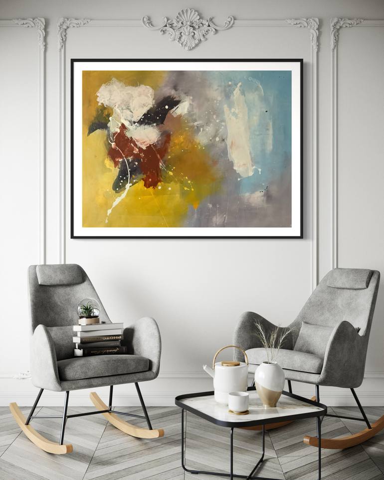Original Abstract Expressionism Abstract Painting by Rodrigue Semabia