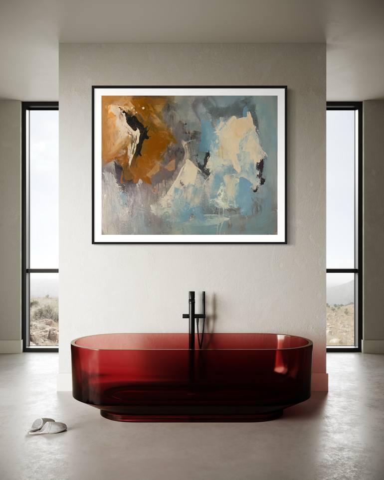 Original Abstract Expressionism Abstract Painting by Rodrigue Semabia