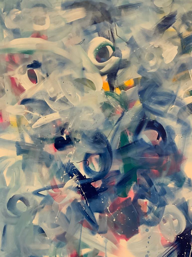 Original Abstract Expressionism Love Painting by Rodrigue Semabia