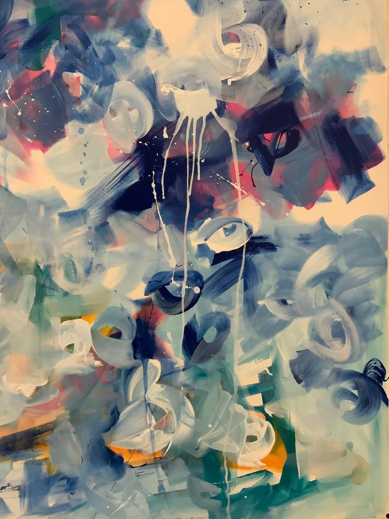 Original Abstract Expressionism Love Painting by Rodrigue Semabia