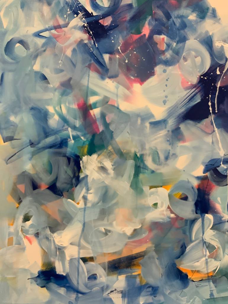 Original Abstract Expressionism Love Painting by Rodrigue Semabia