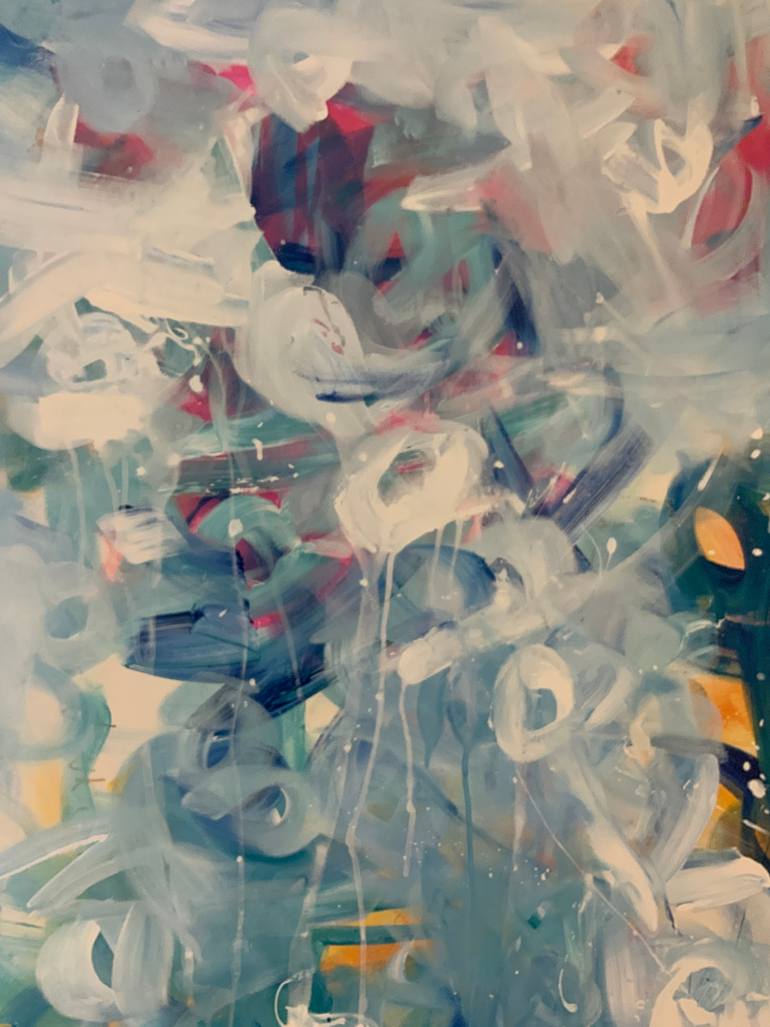 Original Abstract Expressionism Abstract Painting by Rodrigue Semabia
