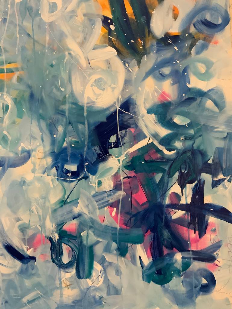 Original Abstract Expressionism Abstract Painting by Rodrigue Semabia