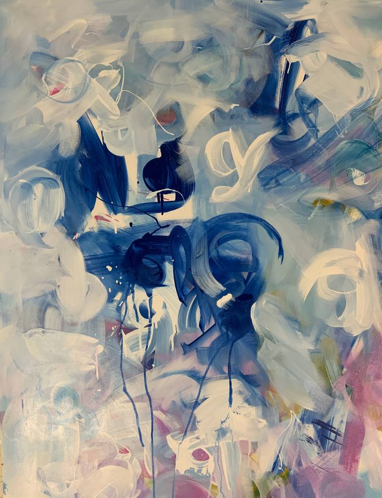 Original Abstract Expressionism Abstract Painting by Rodrigue Semabia