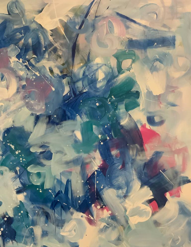 Original Abstract Expressionism Abstract Painting by Rodrigue Semabia