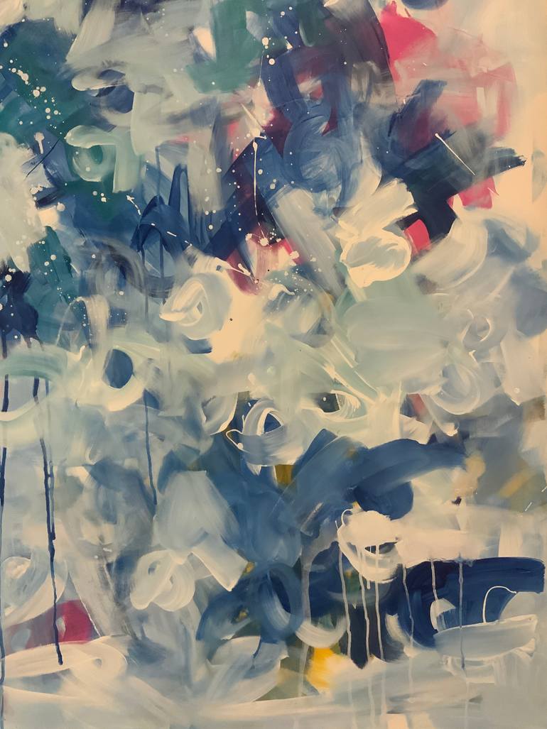 Original Abstract Expressionism Abstract Painting by Rodrigue Semabia