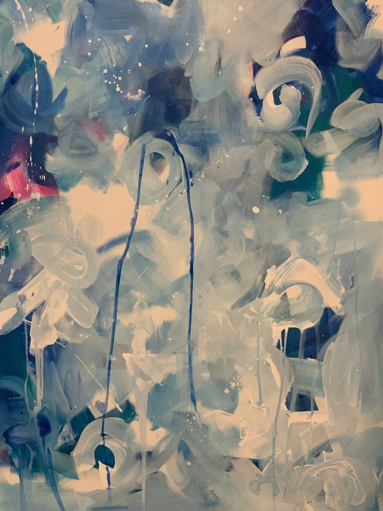 Original Abstract Expressionism Abstract Painting by Rodrigue Semabia