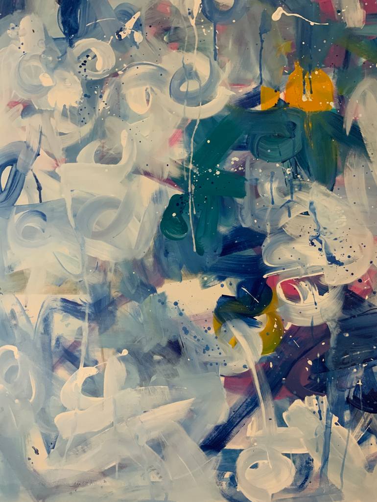 Original Abstract Expressionism Abstract Painting by Rodrigue Semabia