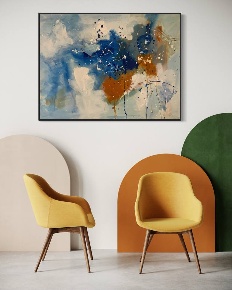 Original Abstract Expressionism Abstract Painting by Rodrigue Semabia