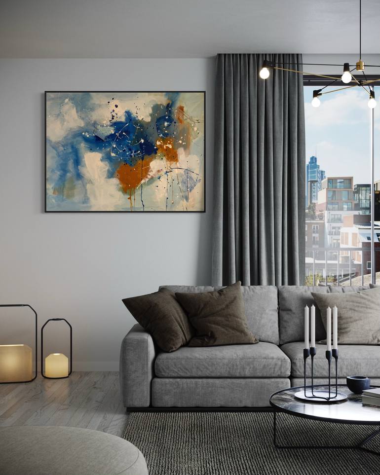 Original Abstract Expressionism Abstract Painting by Rodrigue Semabia