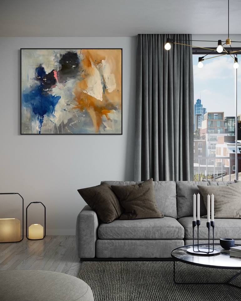 Original Abstract Expressionism Abstract Painting by Rodrigue Semabia