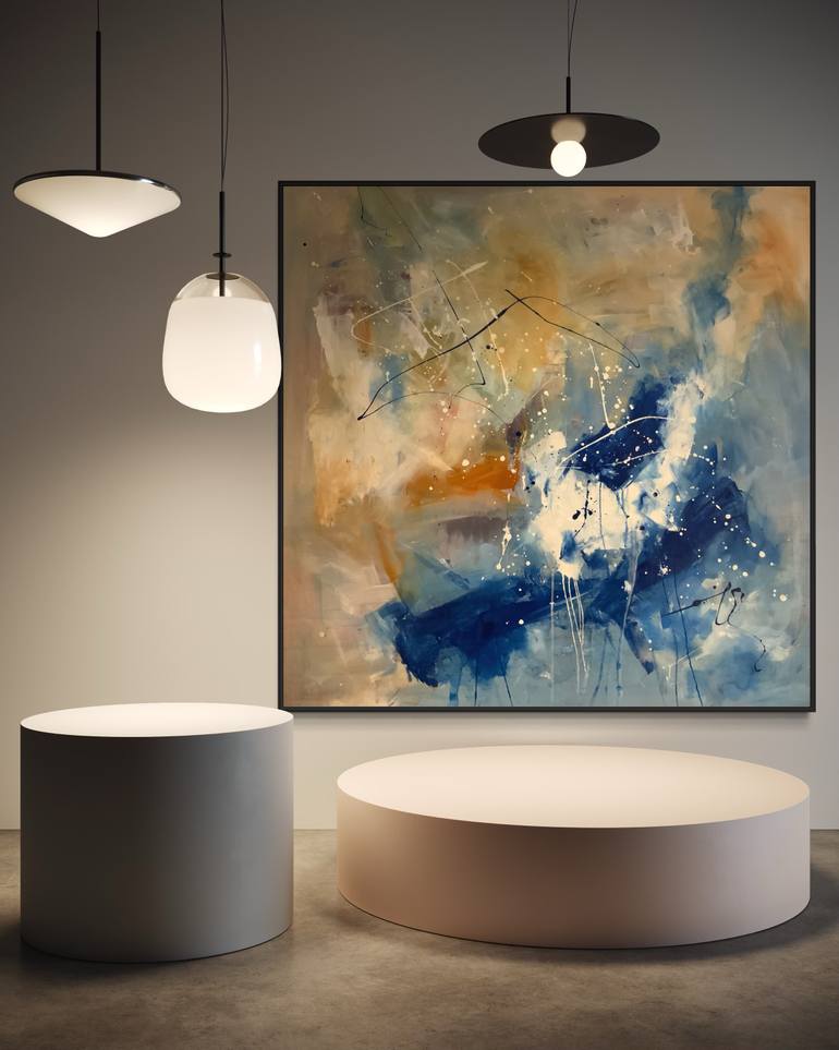 Original Abstract Expressionism Abstract Painting by Rodrigue Semabia