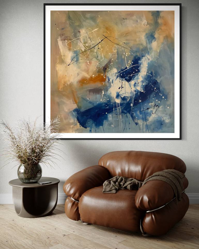 Original Abstract Expressionism Abstract Painting by Rodrigue Semabia