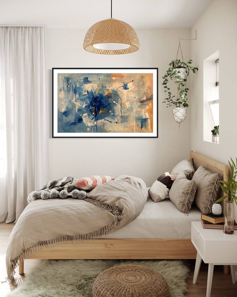 Original Abstract Expressionism Abstract Painting by Rodrigue Semabia