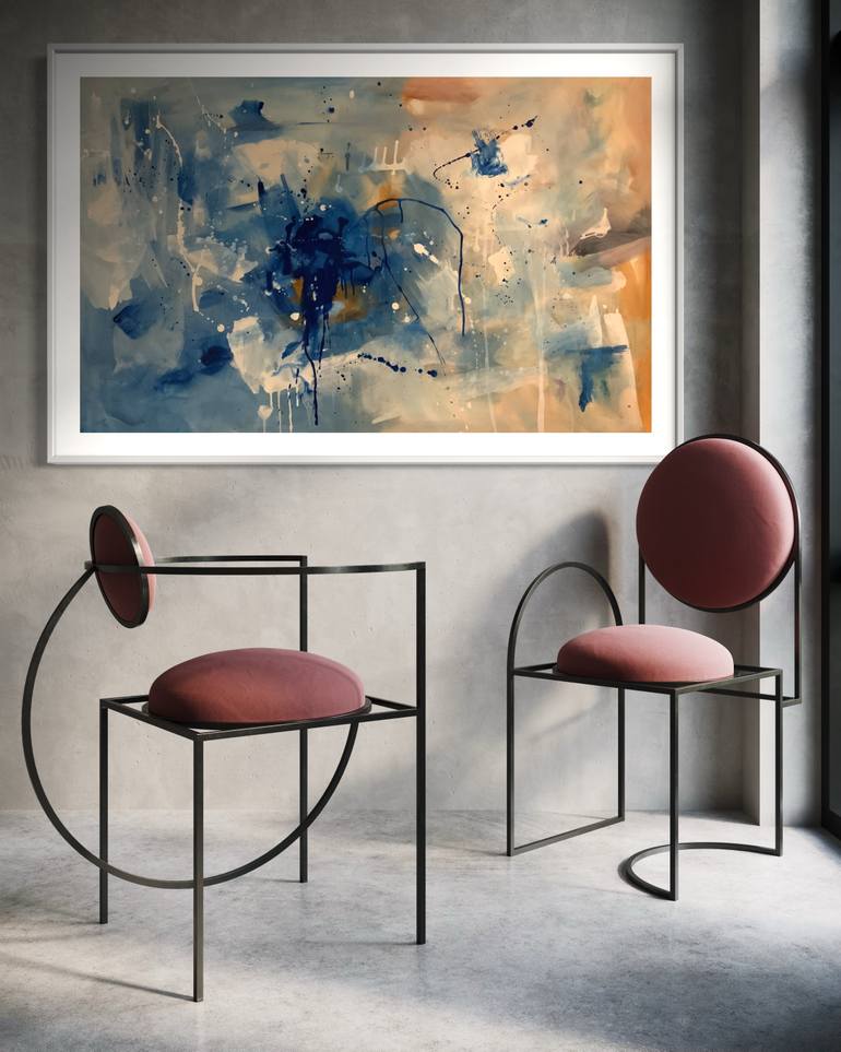 Original Abstract Expressionism Abstract Painting by Rodrigue Semabia