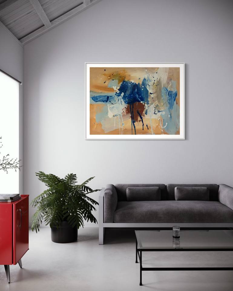 Original Abstract Expressionism Abstract Painting by Rodrigue Semabia