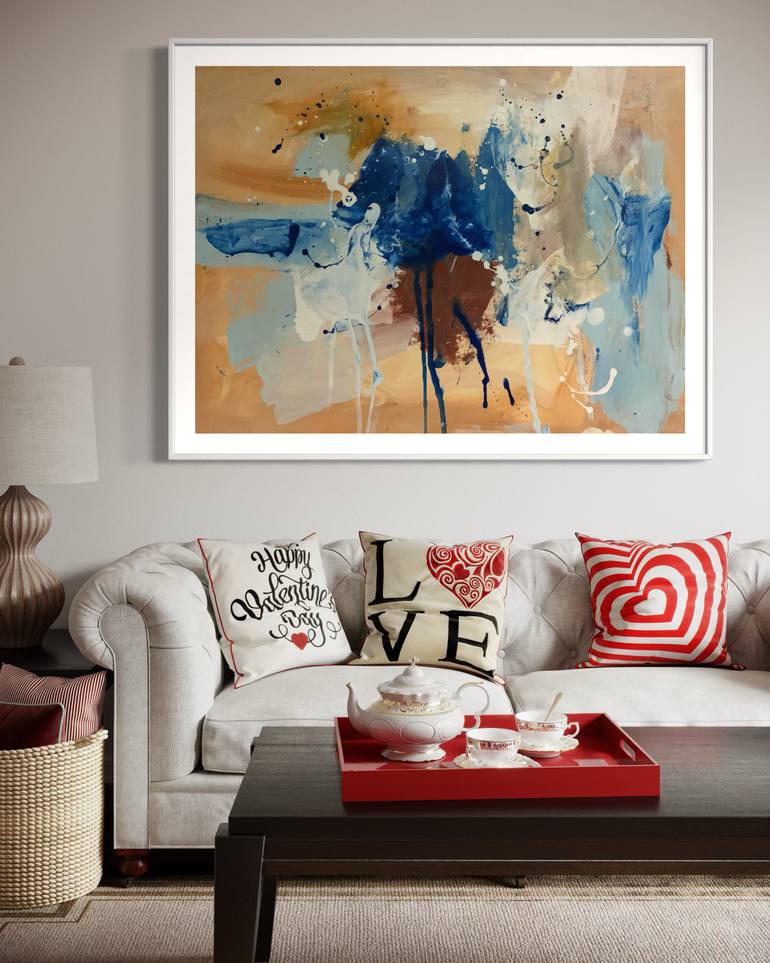 Original Abstract Expressionism Abstract Painting by Rodrigue Semabia