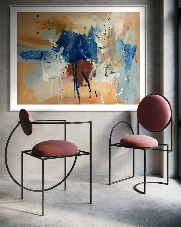 Original Abstract Expressionism Abstract Painting by Rodrigue Semabia