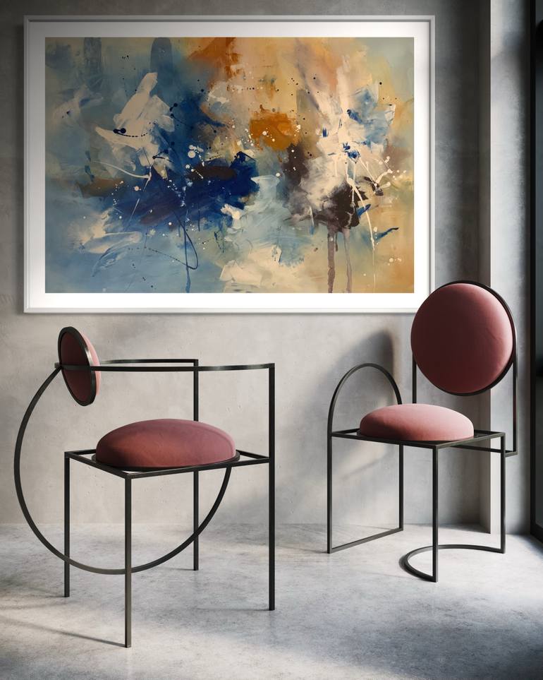 Original Abstract Expressionism Abstract Painting by Rodrigue Semabia