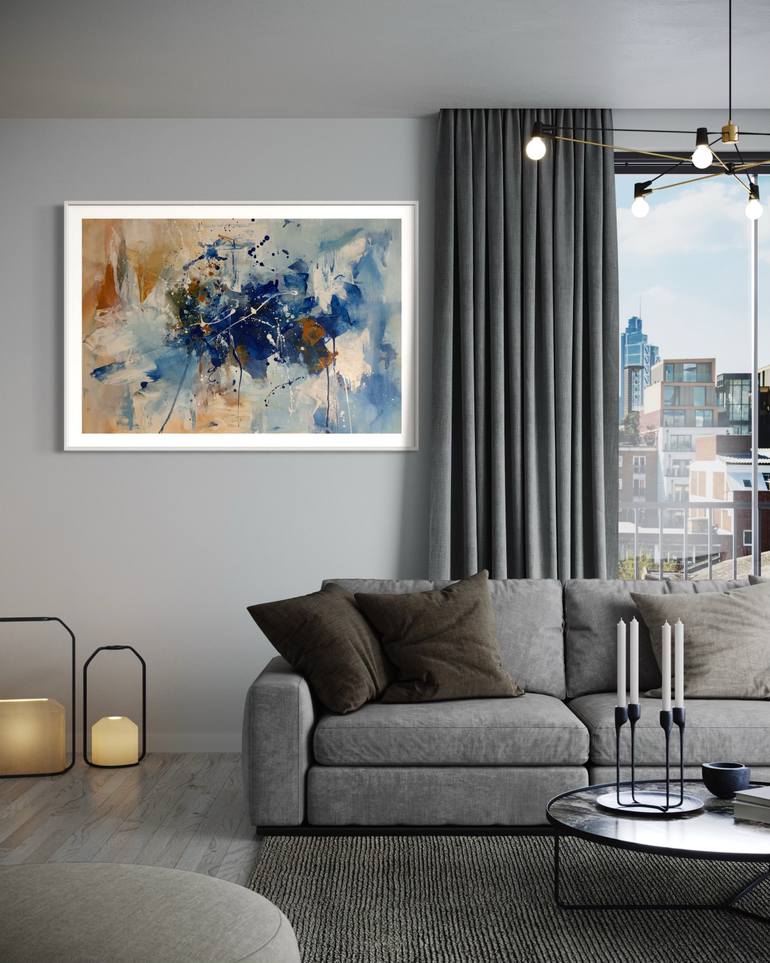 Original Abstract Expressionism Abstract Painting by Rodrigue Semabia