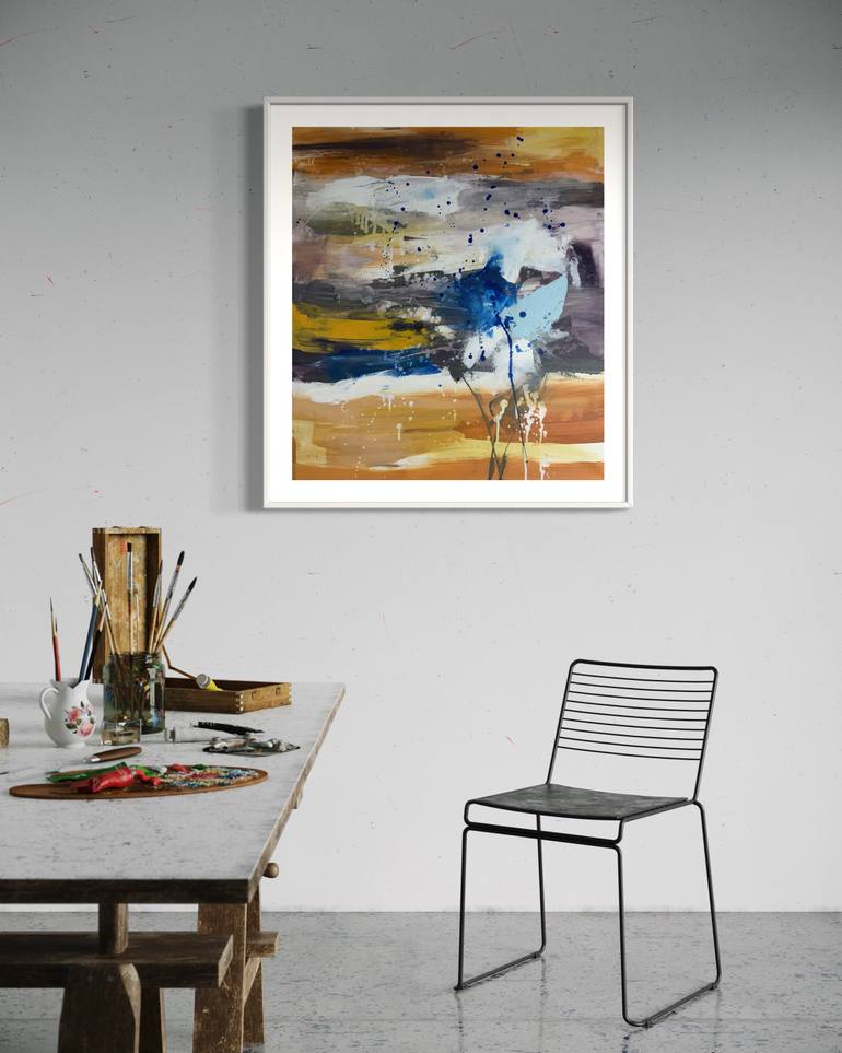 Original Abstract Expressionism Abstract Painting by Rodrigue Semabia
